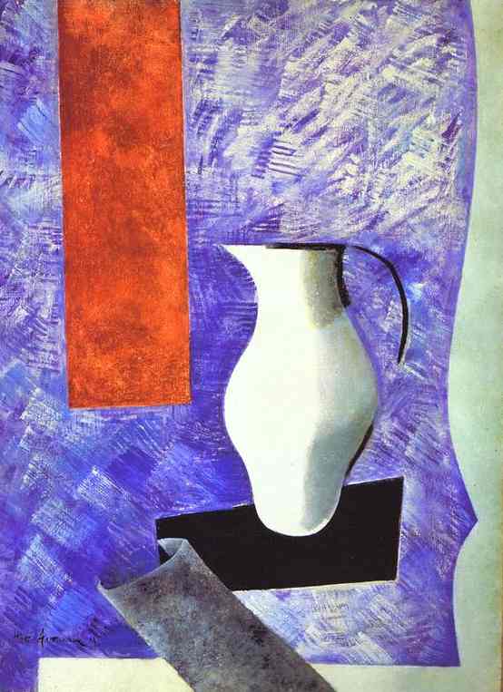 Still Life with a White Jug (1919) - Nathan Altman Tablo