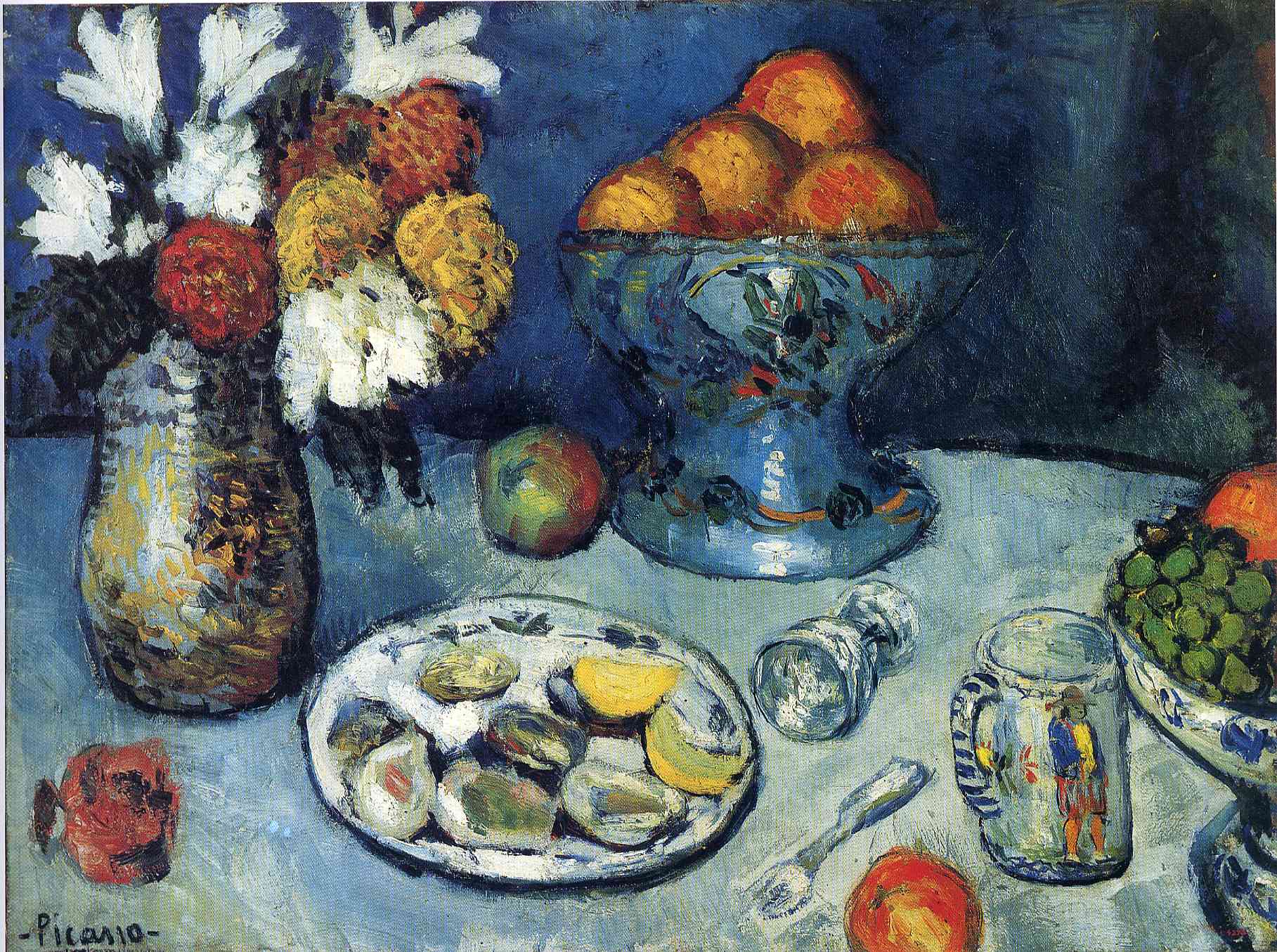 Still life (The dessert) (1901) - Pablo Picasso Tablo