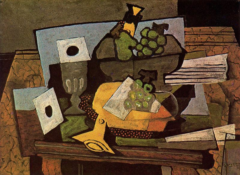 Still life (with clarinet) (1927) - Georges Braque Tablo