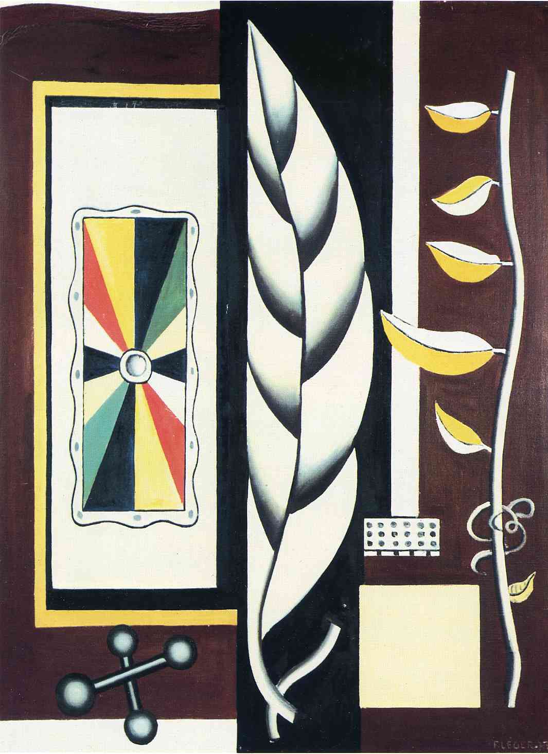 Still life composition leaf (1927) - Fernand Léger Tablo