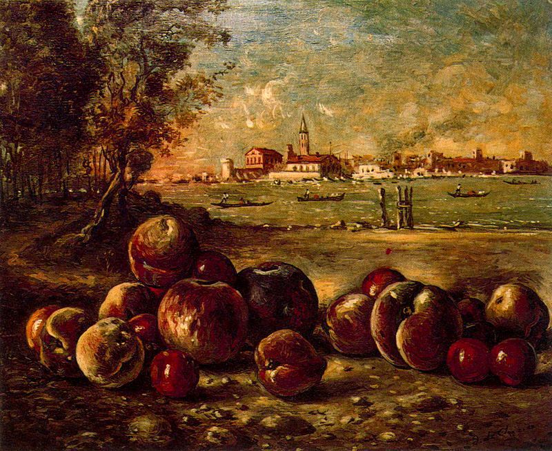 Still life in Venetian landscape (1952) – Giorgio de Chirico Tablo