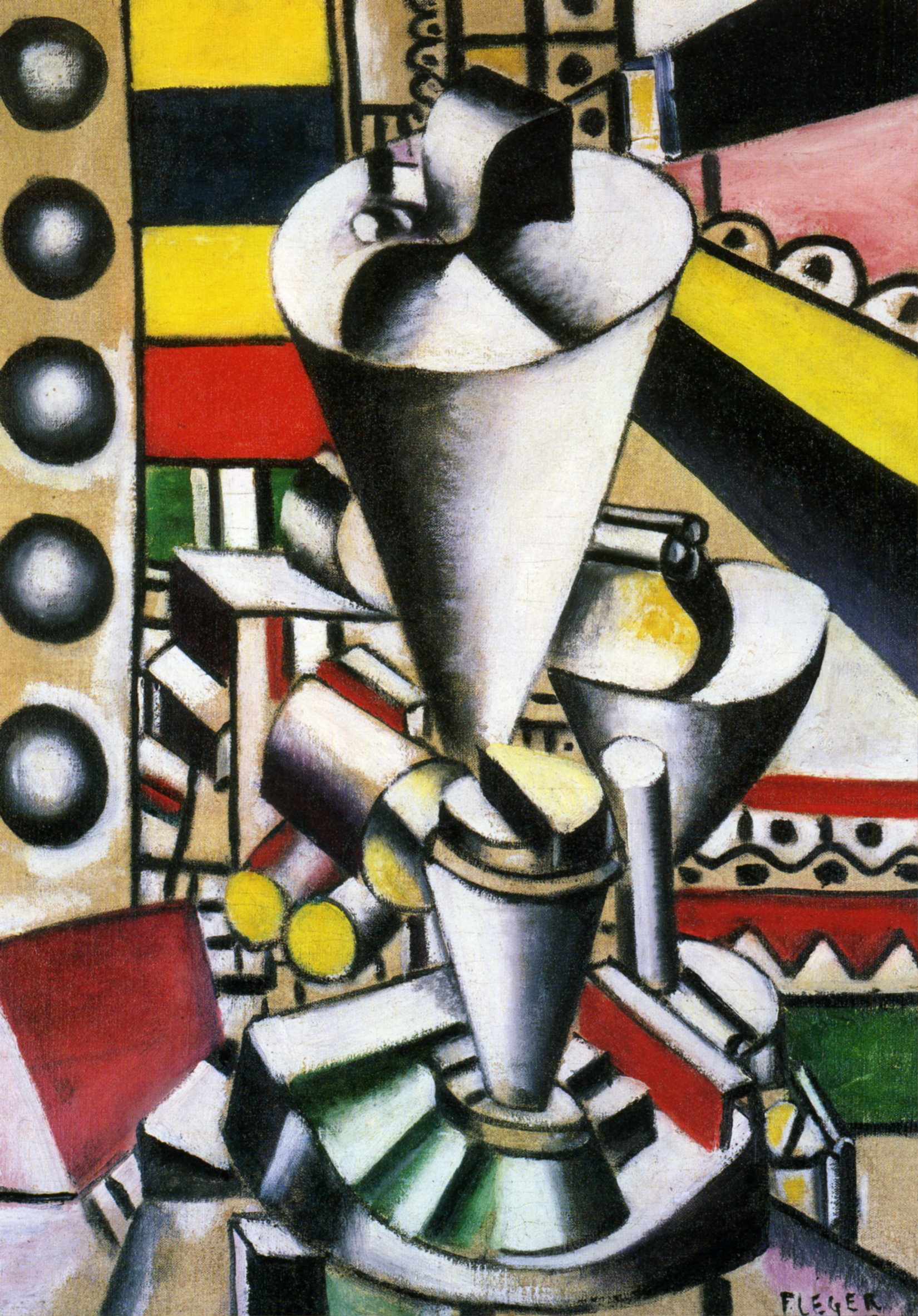 Still life in the machine elements (1918) - Fernand Léger Tablo