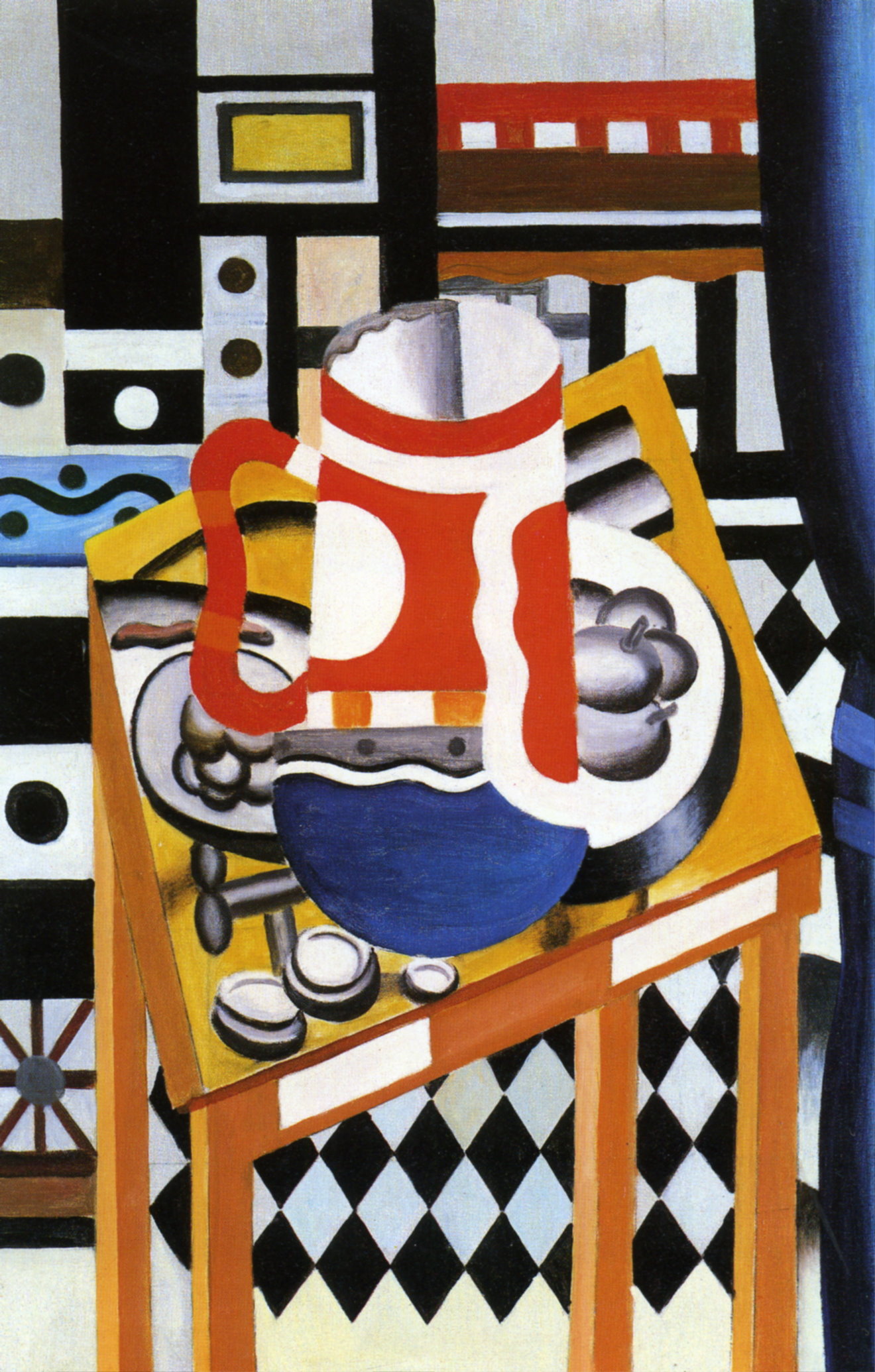 Still life in the tankard final state (1921) - Fernand Léger Tablo