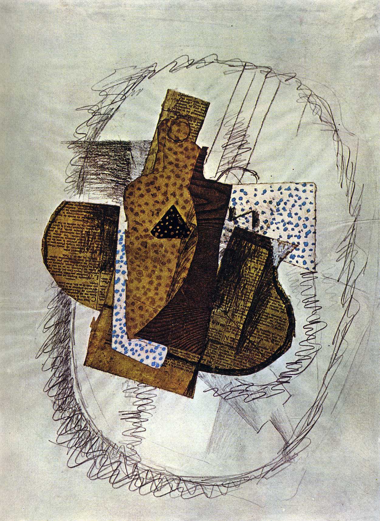 Still life with Bottle of Bass (1914) - Georges Braque Tablo
