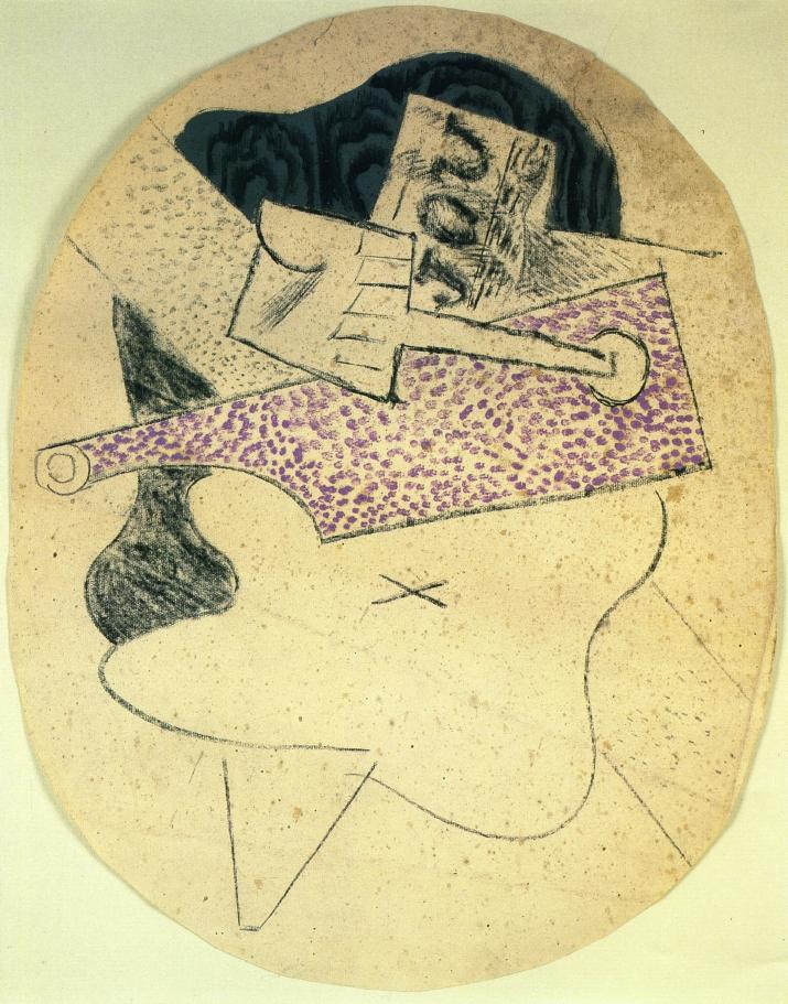 Still life with Guitar (1914) - Pablo Picasso Tablo