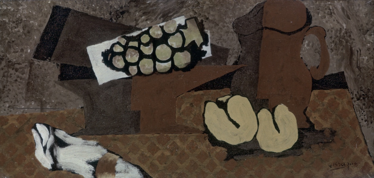 Still life with brown jug (1918) - Georges Braque Tablo