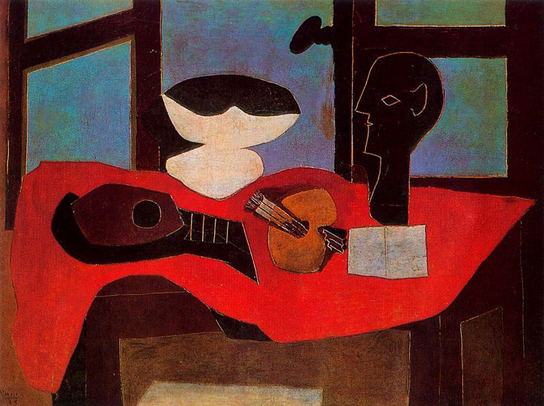 Still life with bust and palette (1925) - Pablo Picasso Tablo