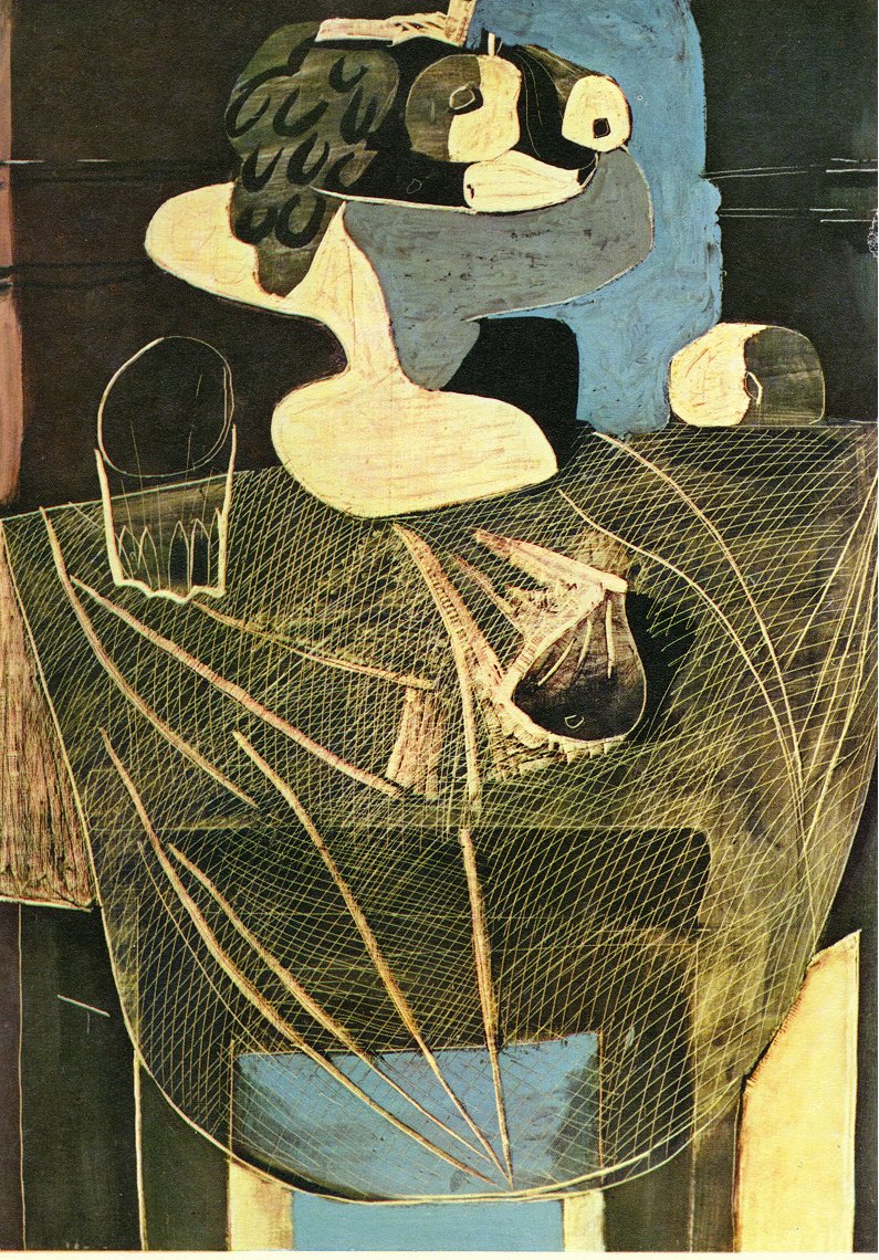 Still life with fishing net (1925) - Pablo Picasso Tablo