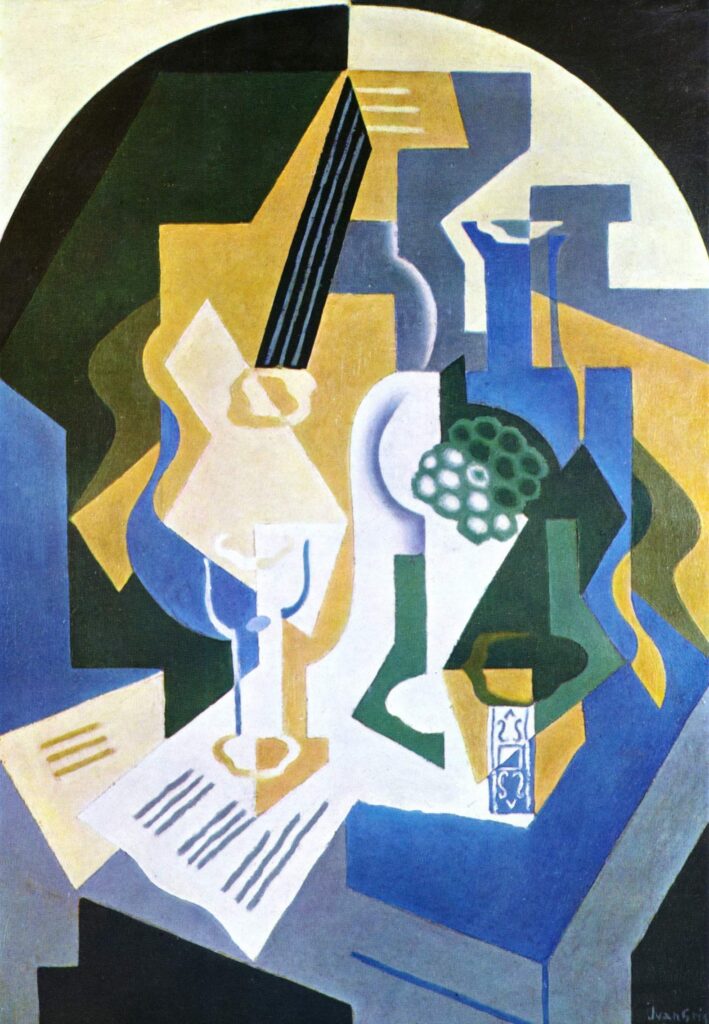Still life with fruit bowl and mandolin (1919) - Juan Gris Tablo
