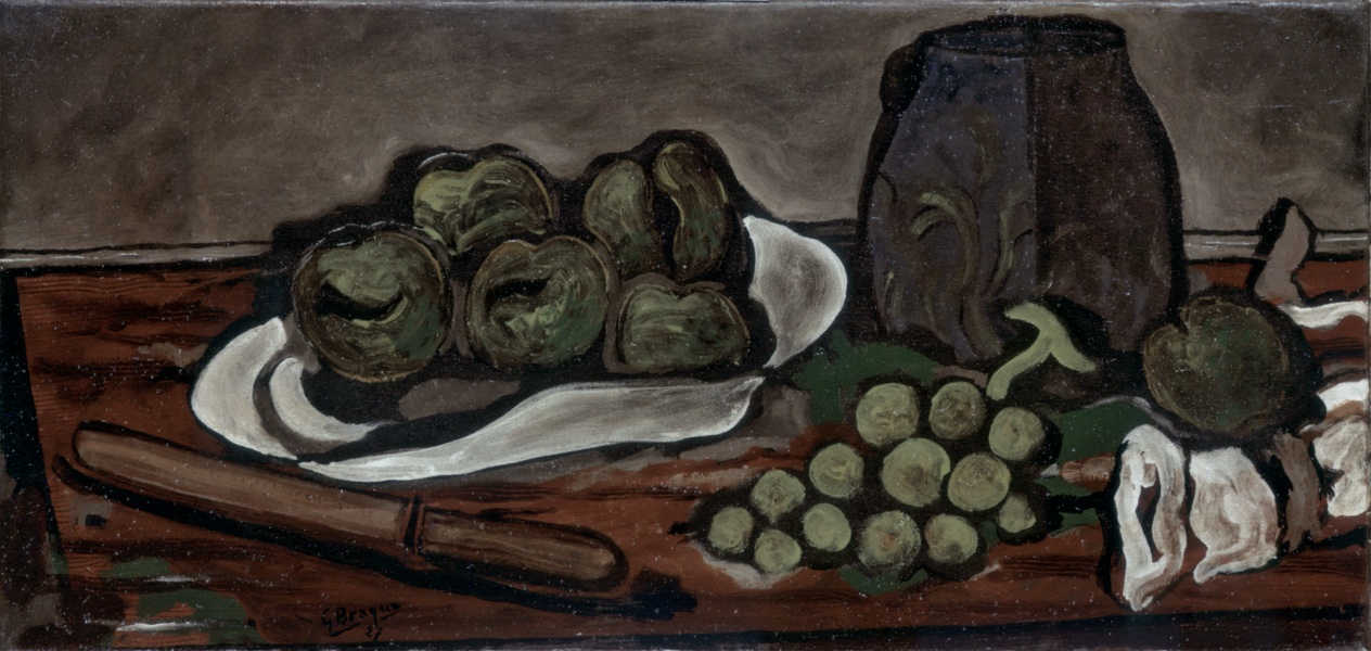 Still life with fruits (1925) - Georges Braque Tablo