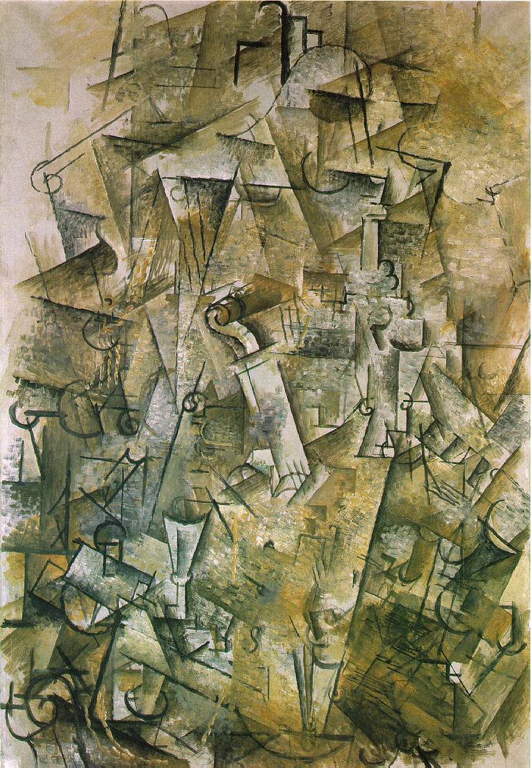 Still life with harp and violin (1911) - Georges Braque Tablo
