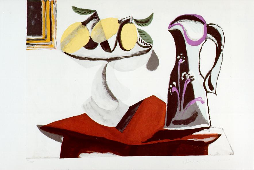 Still life with lemon and jug (1936) - Pablo Picasso Tablo