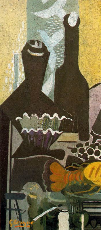 Still life with lobster (1948) - Georges Braque Tablo