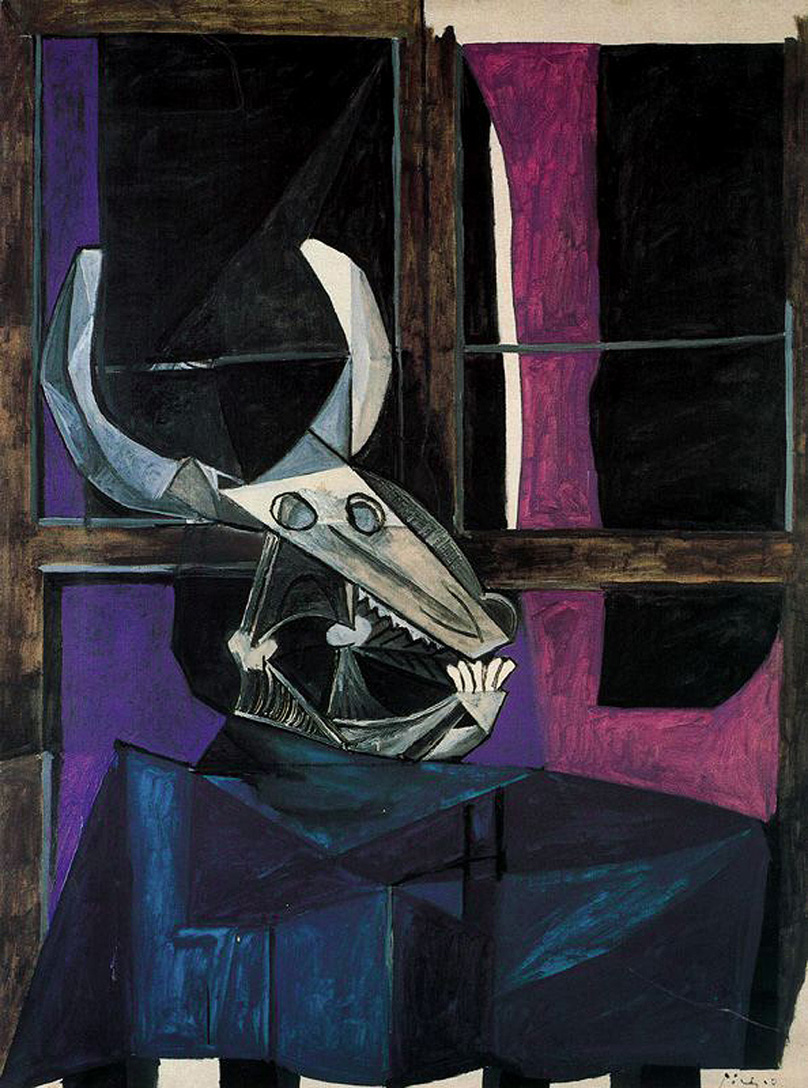 Still life with skull of ox (1942) - Pablo Picasso Tablo