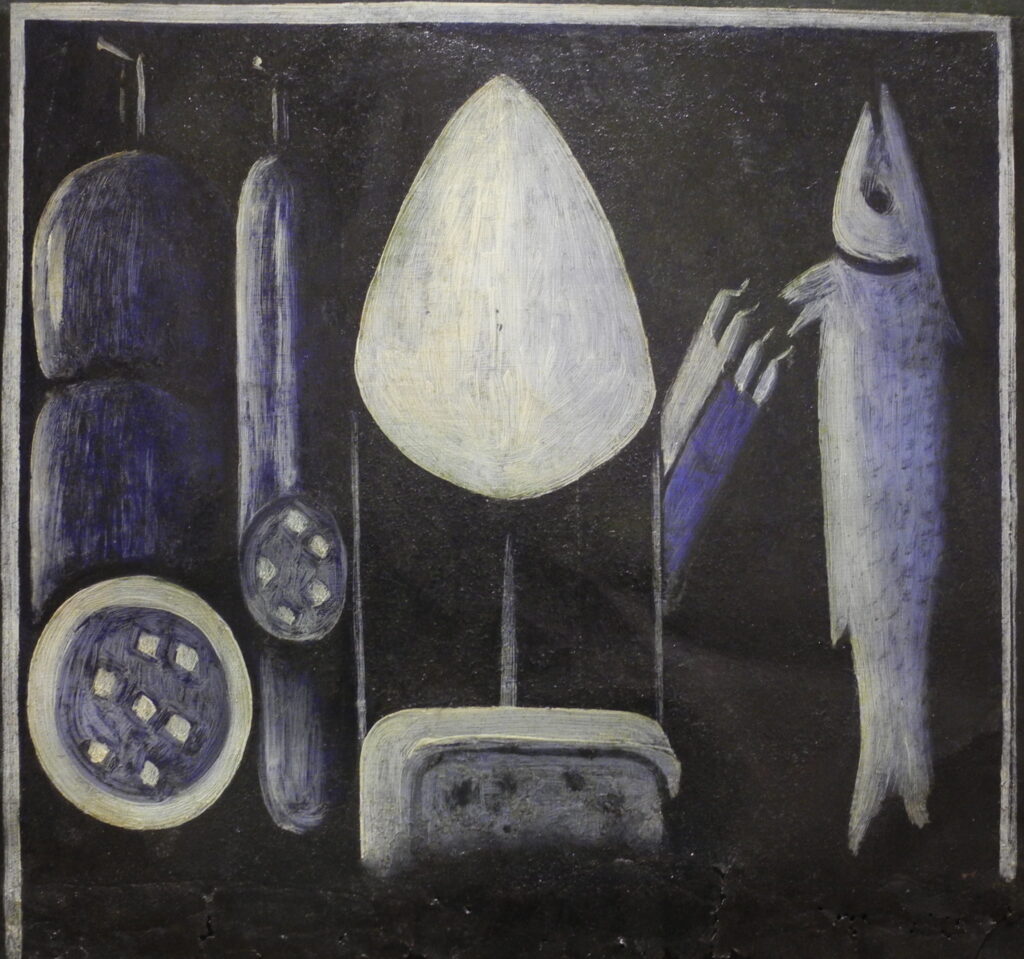 Still life with sugar candy (part of signboard in Didube) - Niko Pirosmani Tablo