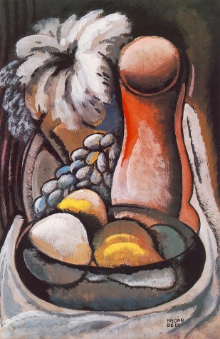 Stll life with a Red Vase (1939) - Béla Kádár Tablo