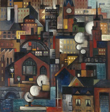 Stockholm från ateljén (1919) - Gösta Adrian-Nilsson Tablo