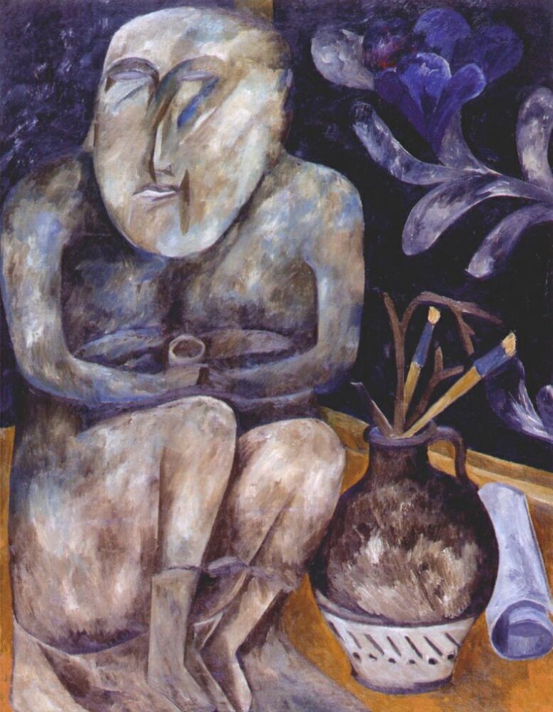 Stone maiden (Still life) (1908) - Natalia Goncharova Tablo