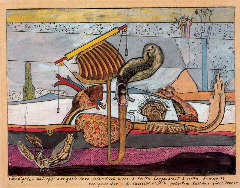 Stratified Rocks, Nature’s Gift of Gneiss Lava Iceland Moss… (1920) – Max Ernst Tablo
