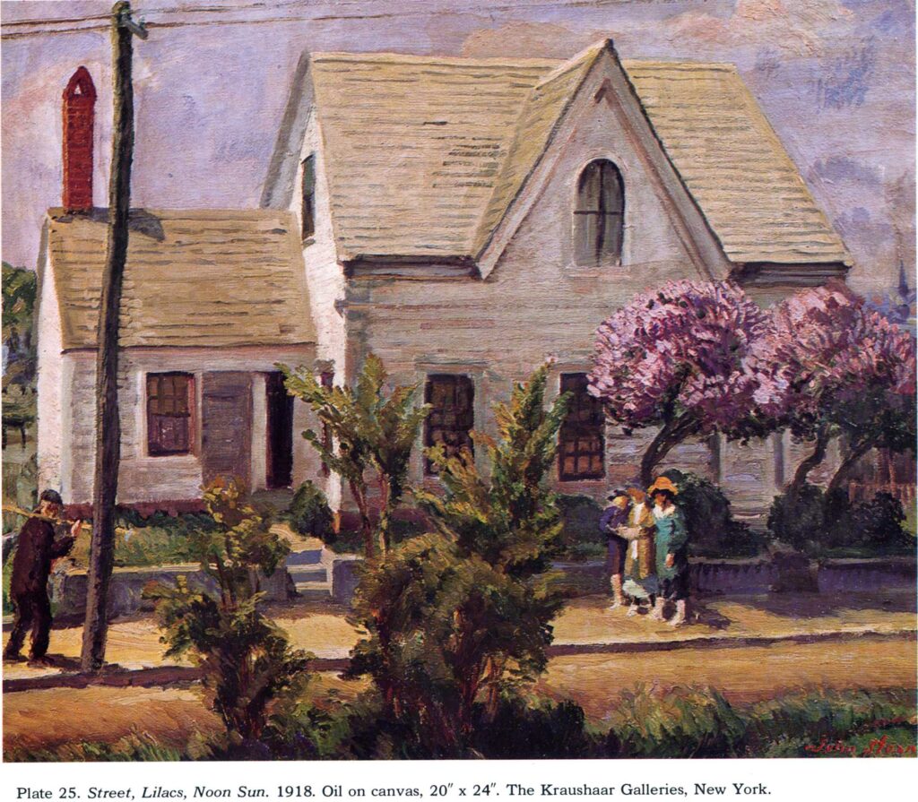 Street, Lilacs, Noon Sun (1918) - John French Sloan Tablo