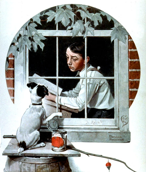 Stuck Inside (1922) - Norman Rockwell Tablo