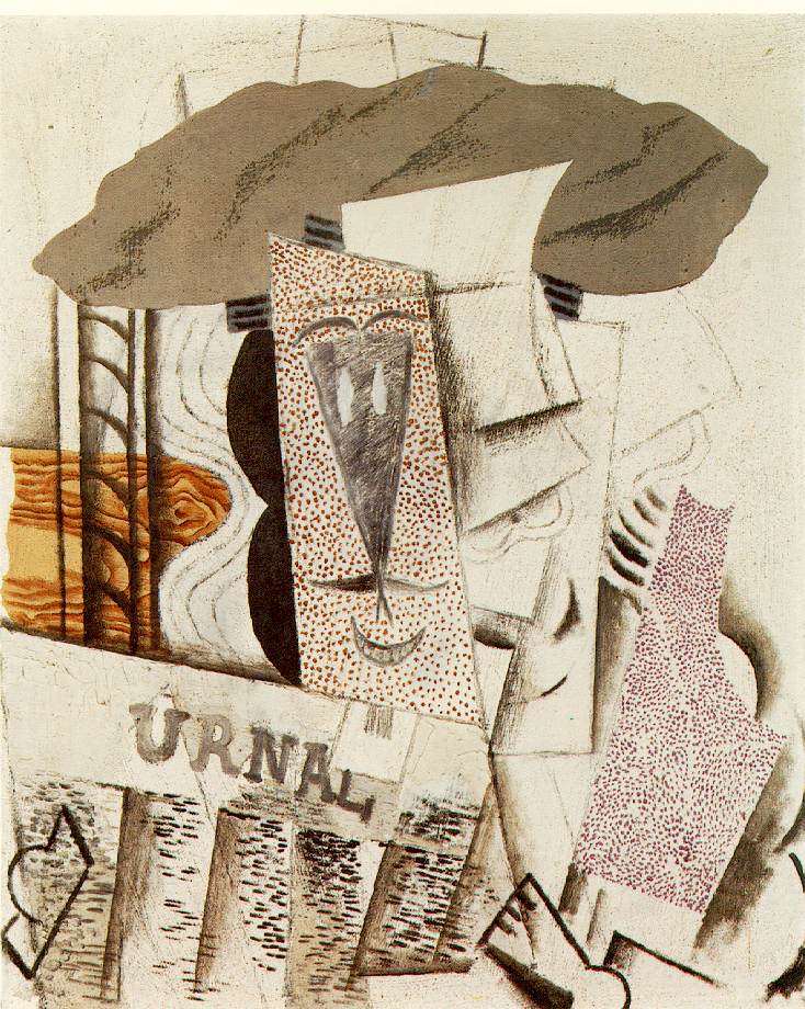 Student with newspaper (1913) - Pablo Picasso Tablo