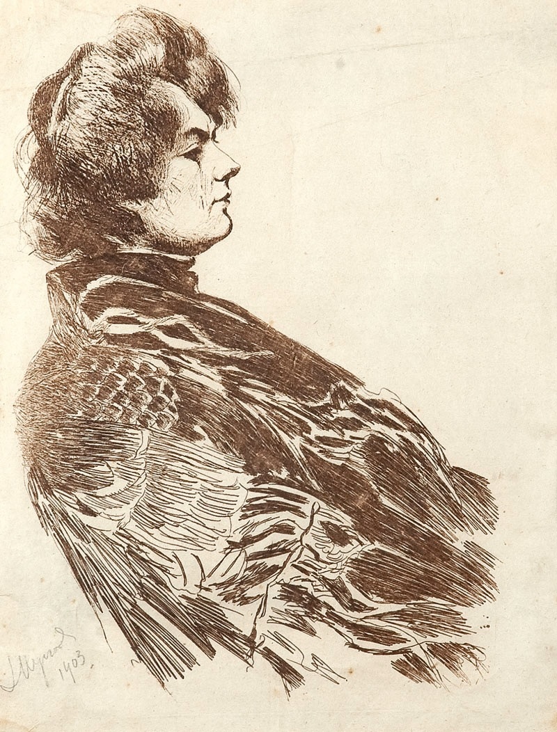 Studium (portret Natalii Siennickiej duninowej) (1903) - Leon Wyczółkowski Tablo