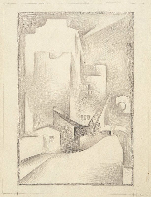 Study for 'Nocturne, Wynyard Square' (1932) - Dorrit Black Tablo