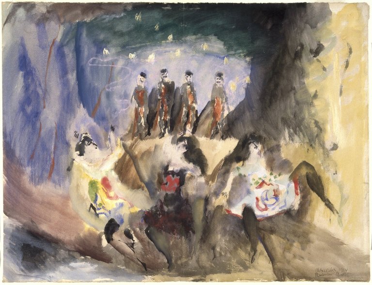 Study for Russian Ballet (1914) - Max Weber Tablo