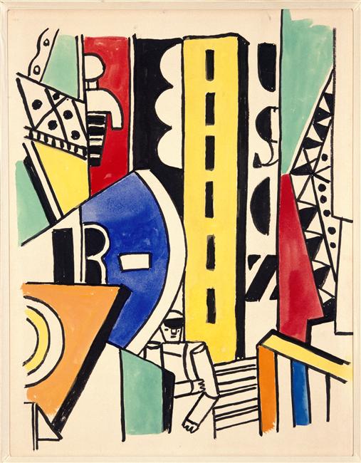 Study for The City - Fernand Léger Tablo