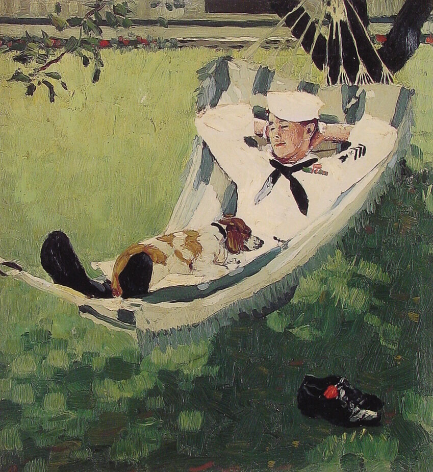 Study for home on Leave (1945) - Norman Rockwell Tablo