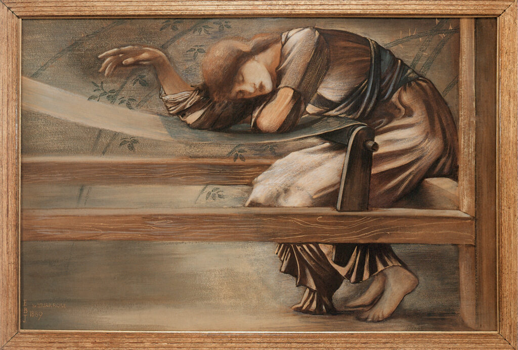 Study for the Garden Court - Edward Burne-Jones Tablo