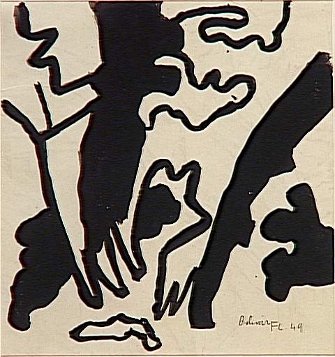 Study for the decor of the Darius Milhaud opera Bolivar (1949) - Fernand Léger Tablo