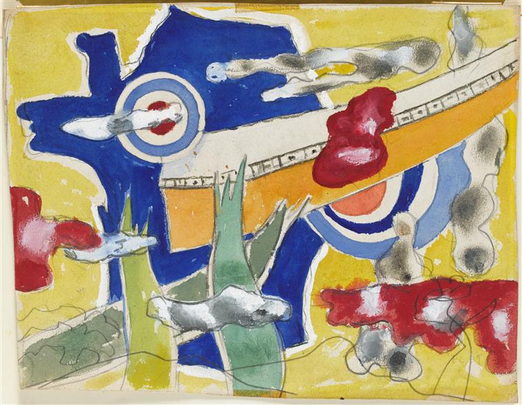 Study for the decoration of the aviation center of Briey - Fernand Léger Tablo