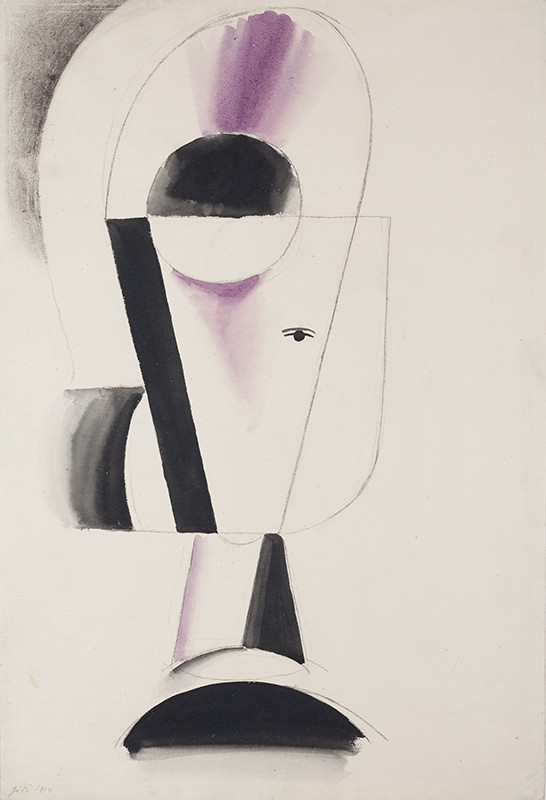 Study of a head (1914) - Josef Čapek Tablo