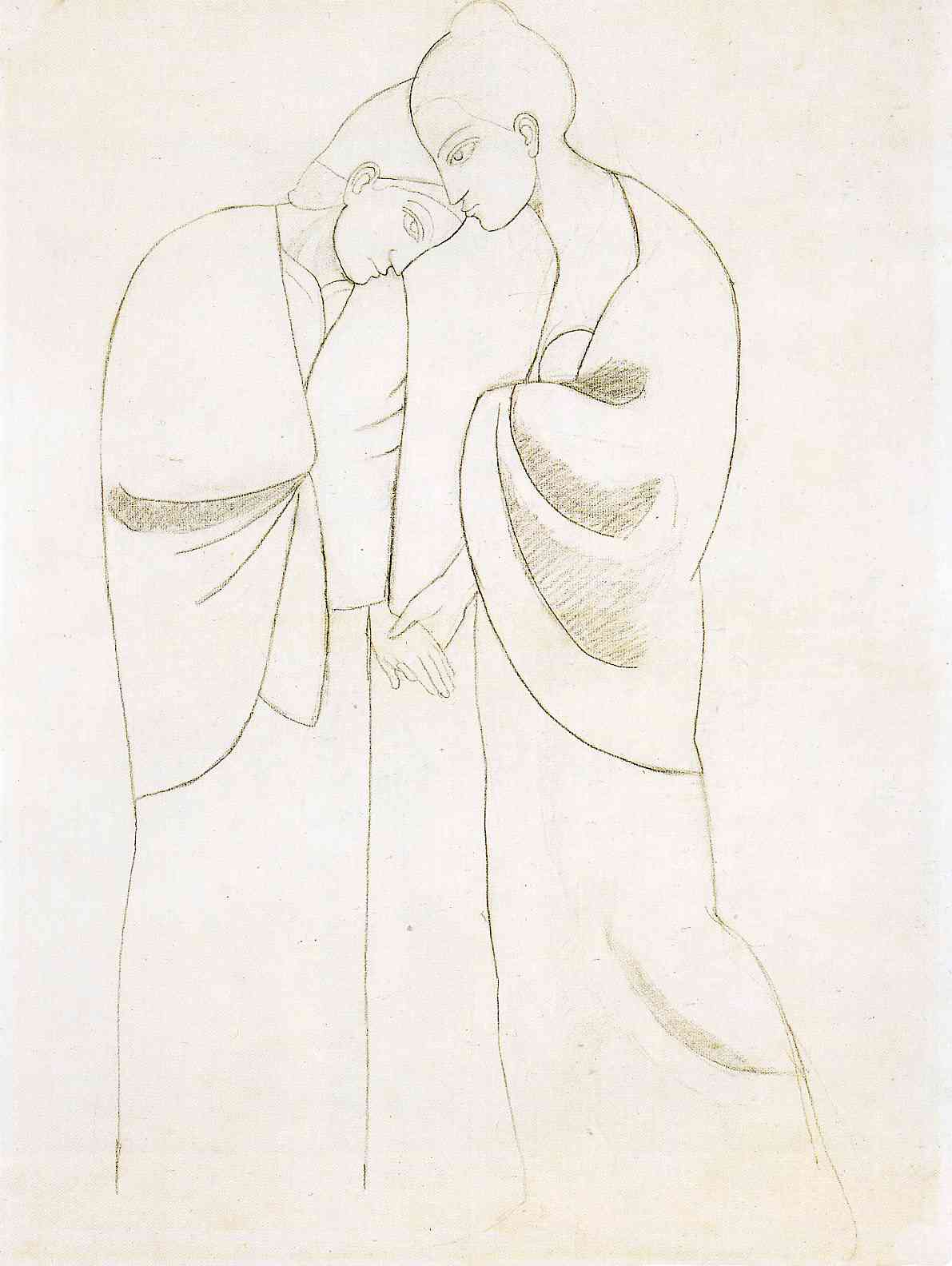 Study to Two sisters (1902) - Pablo Picasso Tablo