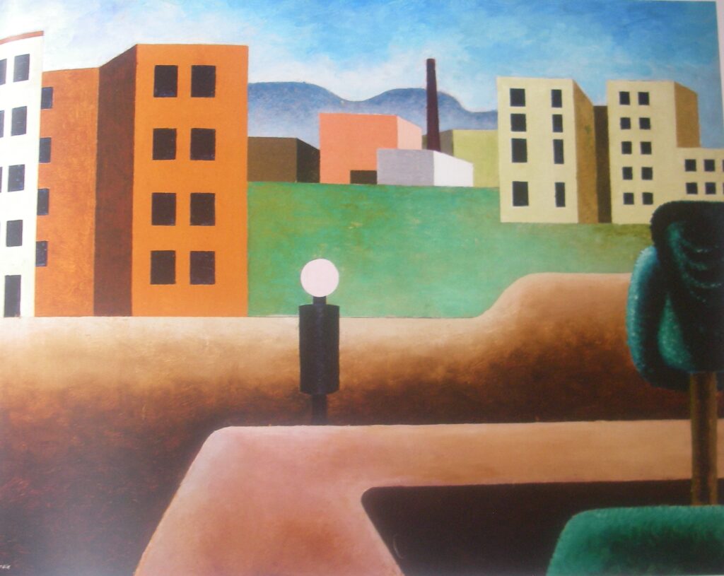 Suburban scene (1927) – Sándor Bortnyik Tablo