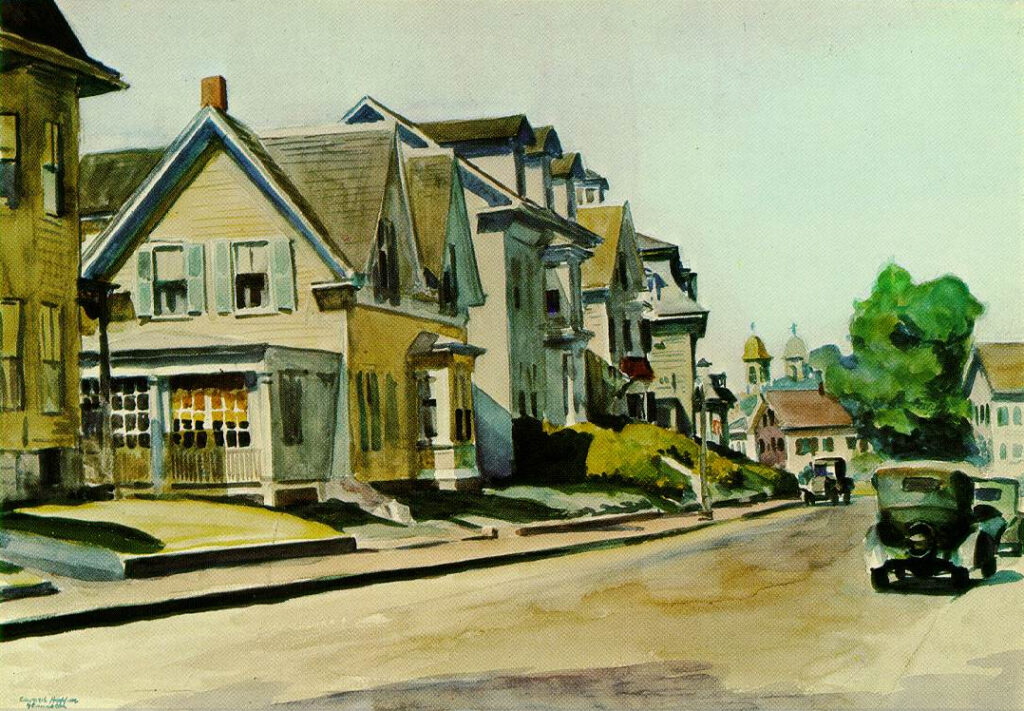 Sun on Prospect Street (Gloucester, Massachusetts) (1934) - Edward Hopper Tablo