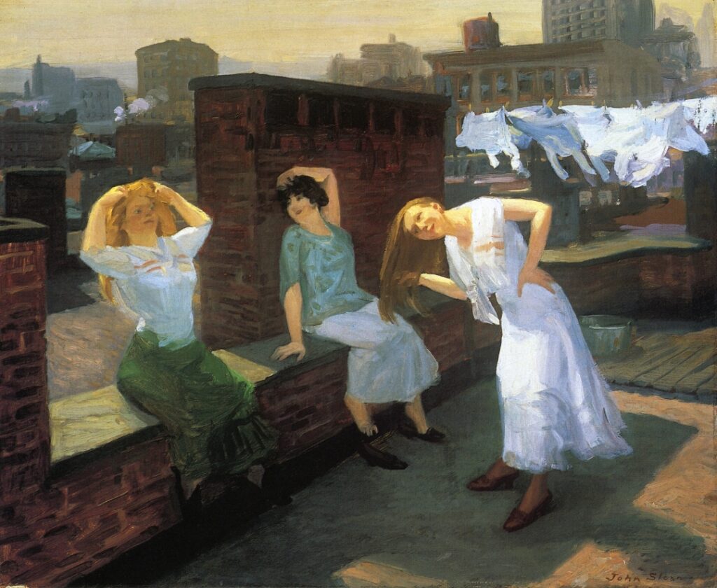 Sunday, Women Drying Their Hair (1912) - John French Sloan Tablo