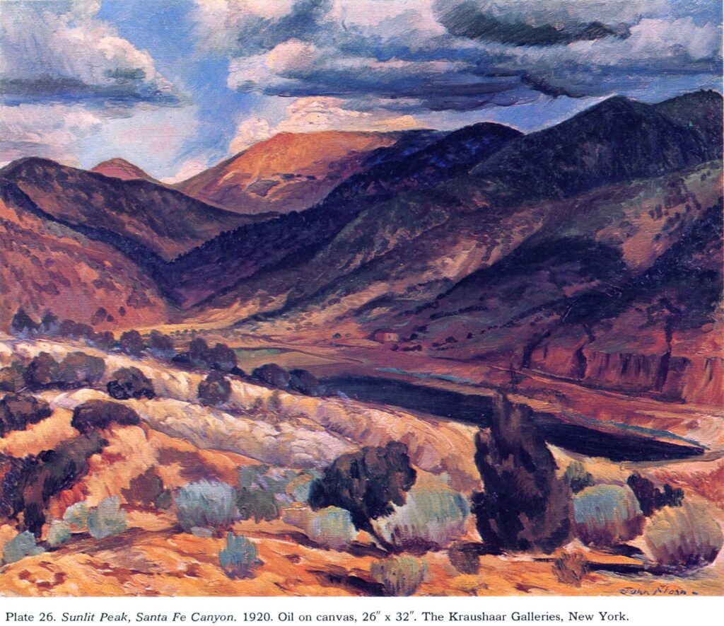 Sunlit Peak, Santa Fe Canyon (1920) - John French Sloan Tablo