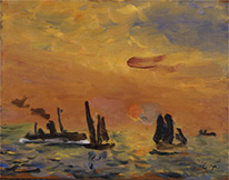 Sunrise in a Port (1943) – Fujishima Takeji Tablo