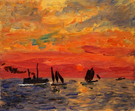 Sunrise, Kobe Port – Fujishima Takeji Tablo