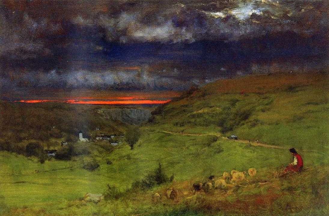 Sunset at Etretat (1875) - George Inness Tablo