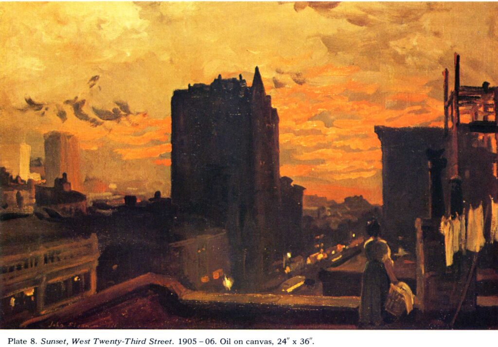 Sunset, West Twenty Third Street (1905) - John French Sloan Tablo