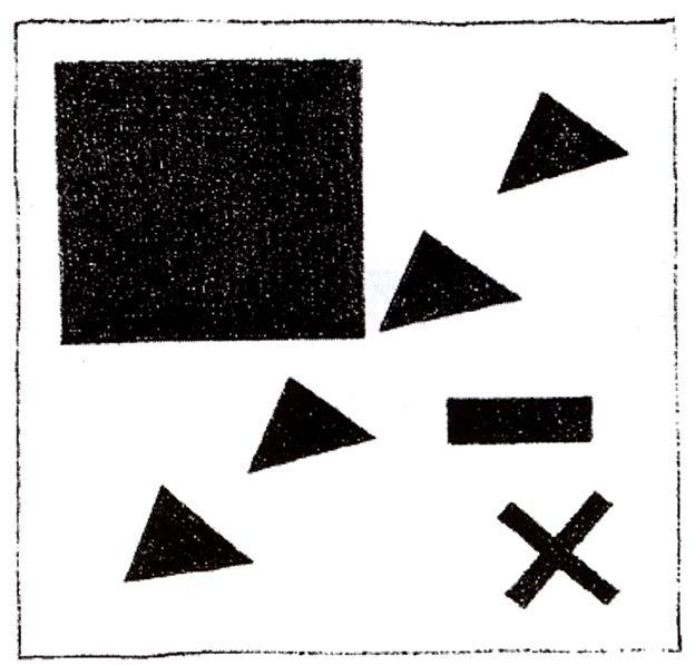Suprematic group using the triangle (1920) - Kazimir Malevich Tablo