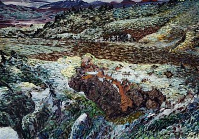 Svínahraun Lava Field - Jóhannes Sveinsson Kjarval Tablo