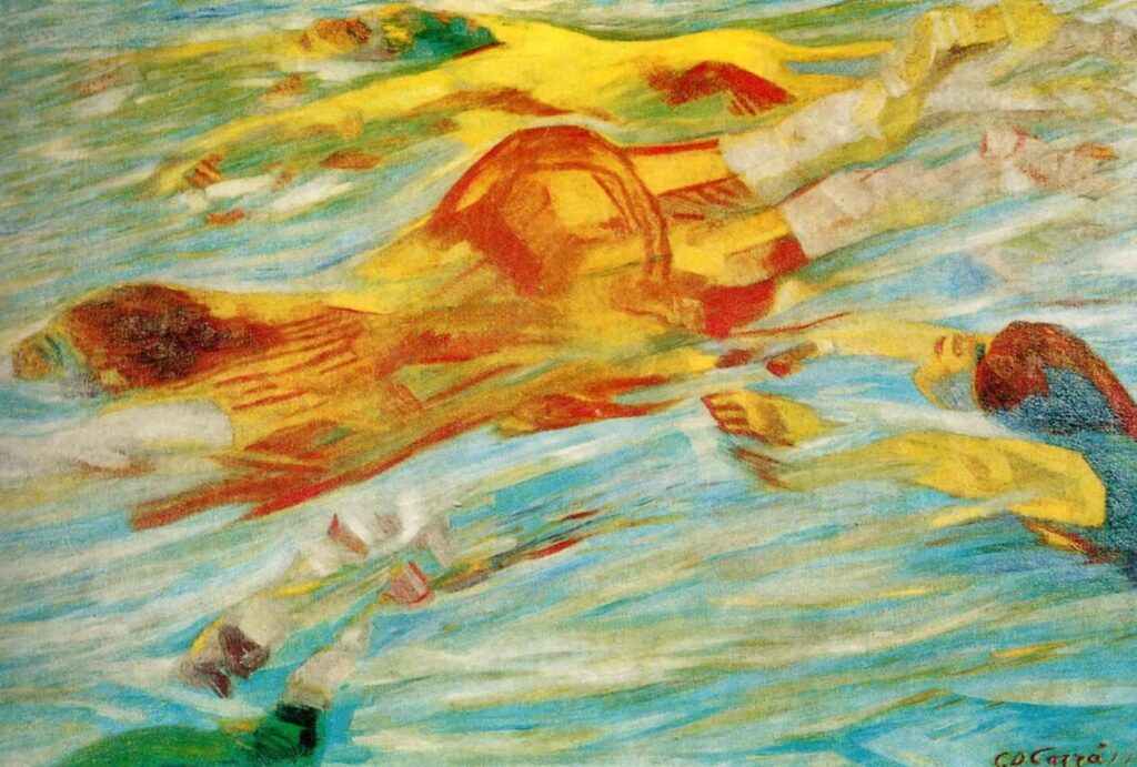 Swimmers (1910) – Carlo Carrà Tablo