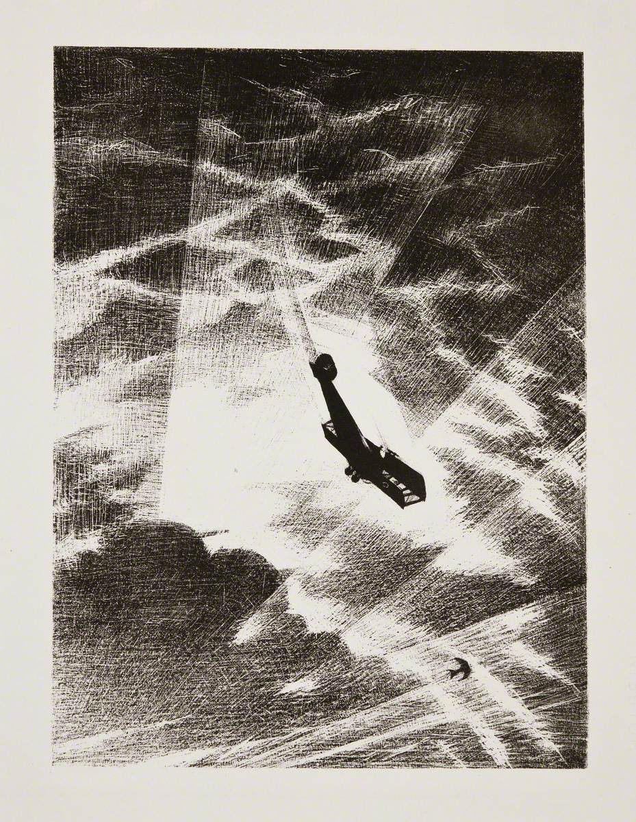 Swooping Down on a Taube (1917) - C. R. W. Nevinson Tablo