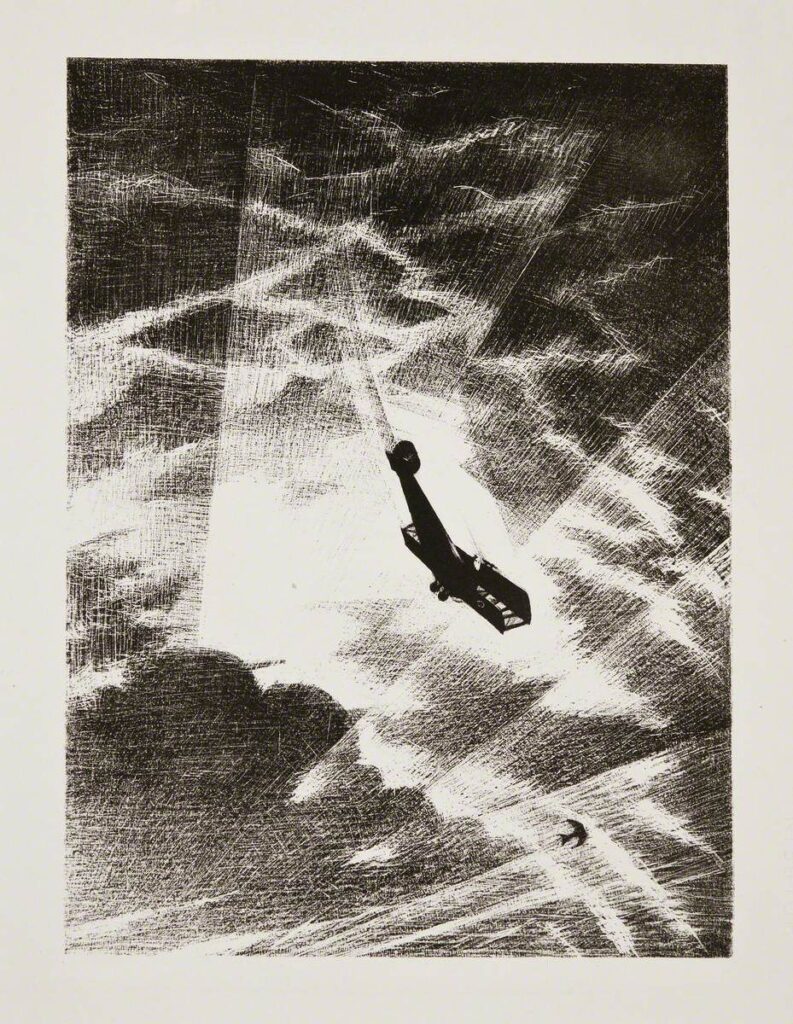 Swooping Down on a Taube (1917) - C. R. W. Nevinson Tablo