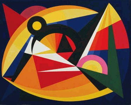 Synchromy in Dark Blue (1941) - Auguste Herbin Tablo